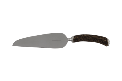 Horn Handle  Naturally Shed 9.5" Serrated Pie Server Stainless Blade