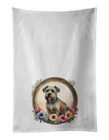 Glen of Imaal Terrier and Flowers Kitchen Towel Set of 2