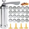 Kitchen Cookie Press Gun Kit; Includes 20 stainless steel Cookie Dies And 4 Icing nozzles