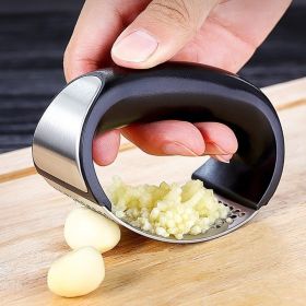 Anual Stainless Steel Rocker Garlic Press Mincer Tool Kitchen Gadgets