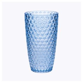 Plastic Diamond Cut Acrylic Drinking Glasses Set of 4 (19oz), BPA Free Cocktail Glasses