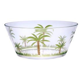 Palm Tree Acrylic Serving Bowl, Unbreakable Large Plastic  BPA Free, Soup, Salad, Snacks