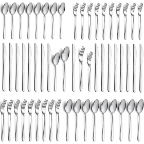 Bestdin Silverware Set, 40 Pieces Stainless Steel Flatware for 8, Mirror Polished, Dishwasher Safe, Kitchen Dining Cutlery