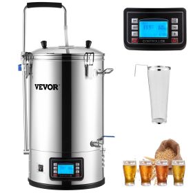 VEVOR Electric Brewing System, 9.2 Gal/35 L All-in-One Home Beer Brewer w/Pump, Mash Boil Device w/Panel, Auto/Manual Mode 100-1800W