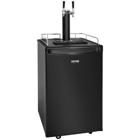 VEVOR Beer Kegerator, Dual Tap Dispenser, Full Size Keg Refrigerator With Shelves, CO2 Cylinder, Drip Tray & Rail, 32¬∞F- 50¬∞F Temperature