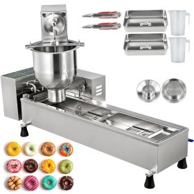 VEVOR 110V Commercial Automatic Donut Making Machine, Single Row Auto Donut Maker, 7L Hopper 3 Size Molds, Fryer