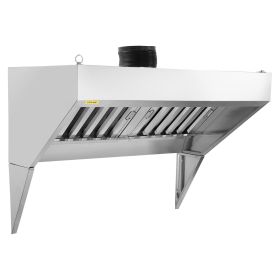 VEVOR Commercial Exhaust Hood, 4FT Food Truck Exhaust, 201 Stainless Steel Concession Trailer Ventilation