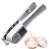 Kitchen Garlic Press & Slicer 2 in 1 - Aluminium  with Slicing and Mincing