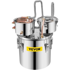 VEVOR Alcohol Still 5 Gal 19L Water Alcohol Distiller Copper Tube With Circulating Pump Home Brewing Kit Build-in Thermometer