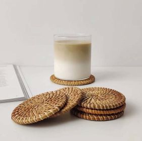 Rattan Coasters;  Table Decor Set of 4