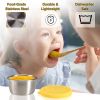 Salad Dressing Containers To Go;  6x1.5 oz Stainless Steel Food Containers with Silicone Lids;  Small Dipping Sauce Cups Toddler Snacks