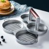 1 Set Of Aluminum Alloy Burger Press Patty Maker; Round Non-stick Tool Kitchen Gadget