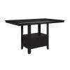 Charcoal Gray Wood Finish 7pc Dining Table Counter Height with Base Storage and 6 Chairs Kitchen Furniture