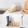 1pc Bamboo Dish Plate Bowl Drainer Storage; Board Drying Rack; Stand Drainer Storage Holder Organizer Kitchen Cabinet;