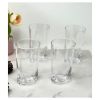 Oval Halo Acrylic Glasses Drinking Set of 4 Hi Ball (15oz), Plastic BPA Free Tumblers