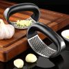 Stainless Steel Garlic Press Crusher Manual Mincer Tool Kitchen Accessories Gadget