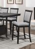 Charcoal Gray Wood Finish 7pc Dining Table Counter Height with Base Storage and 6 Chairs Kitchen Furniture