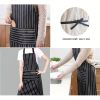 1pc Black Apron, Unisex Adjustable Bib Apron With 2 Pockets, Cooking Kitchen or Grill, Cotton Linen