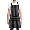 1pc Black Apron, Unisex Adjustable Bib Apron With 2 Pockets, Cooking Kitchen or Grill, Cotton Linen