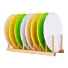 1pc Bamboo Dish Plate Bowl Drainer Storage; Board Drying Rack; Stand Drainer Storage Holder Organizer Kitchen Cabinet;