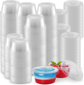 Clear Jello Shot Cups with Lids (Color: 2oz, Size: 2oz)