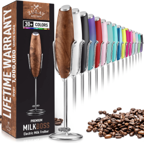 Milk Frother With Holster Stand (Color: WLNT)