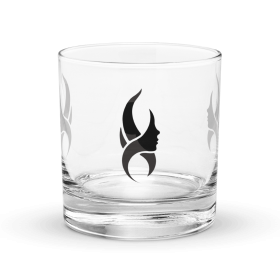 Elegant Whiskey Rocks Glass - Artistic Face Design for Cocktail & Whiskey Lovers | 10.5 oz (B2C & B2B: B2C 1 Piece)