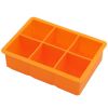 1pc Ice Cube Trays With Lid; Food Grade Silicone 6 Grid Ice Cube Mold; Flexible Easy Release Square Shaped, Kitchen Gadgets