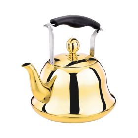 2L Whistling Kettle For Gas Stove Induction Cooker Stainless Steel Tea Kettle (Color: Titanium)