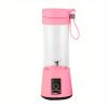 1pc Portable 6 Blade Juice Blender, Updated Version Rechargeable Secure Switch Electric Fruit Mixer USB Rechargeable