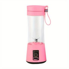 1pc Portable 6 Blade Juice Blender, Updated Version Rechargeable Secure Switch Electric Fruit Mixer USB Rechargeable (Color: Pink)