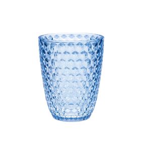 Diamond Cut Acrylic Glasses Drinking Set of 4 (12oz), Plastic BPA Free Drinkware (Color: as Pic)