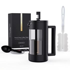 French Press Coffee Maker, Heat Resistant Thickened Glass Coffee Press, 100% BPA Free Prensa Francesa (Size: 12oz)