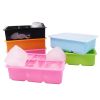 1pc Ice Cube Trays With Lid; Food Grade Silicone 6 Grid Ice Cube Mold; Flexible Easy Release Square Shaped, Kitchen Gadgets