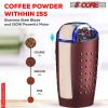 5 Core Coffee Grinder, 85 Gram Or 3 Ounces / 12 Cup Capacity, One-Touch Automatic Electric Bean Spice Grinding Machine