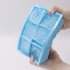 1pc Ice Cube Trays With Lid; Food Grade Silicone 6 Grid Ice Cube Mold; Flexible Easy Release Square Shaped, Kitchen Gadgets